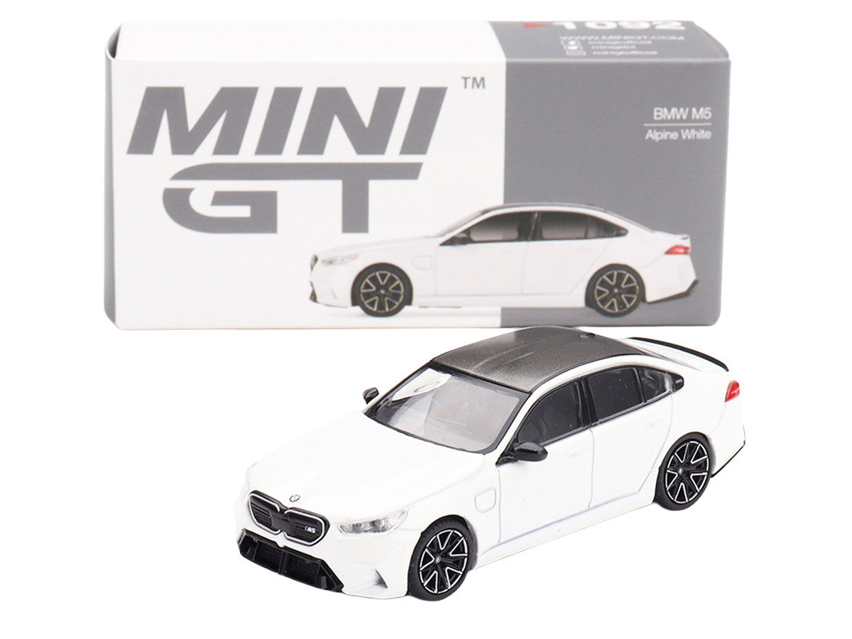 BMW M5 Alpine White with Carbon Top Limited Edition 1/64 Diecast Model Car by Mini GT LuxuryLifeWay Online Store