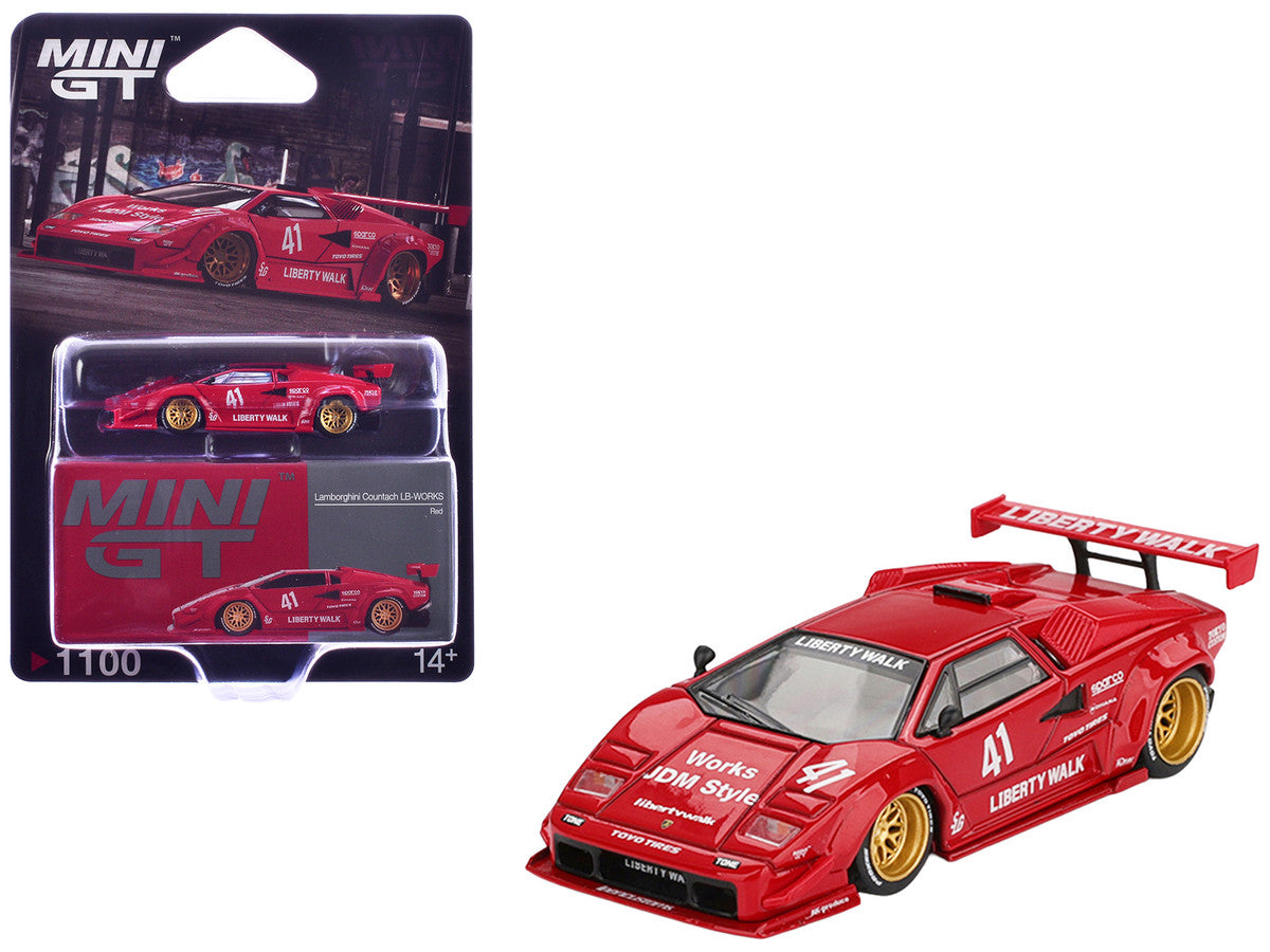 Lamborghini Countach LB-WORKS #41 Red Limited Edition 1/64 Diecast Model Car by Mini GT LuxuryLifeWay Online Store