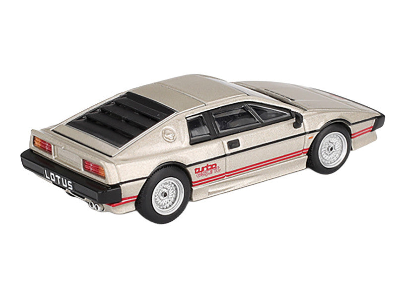 Lotus Esprit Turbo Silver Metallic with Red Stripes Limited Edition 1/64 Diecast Model Car by Mini GT LuxuryLifeWay Online Store
