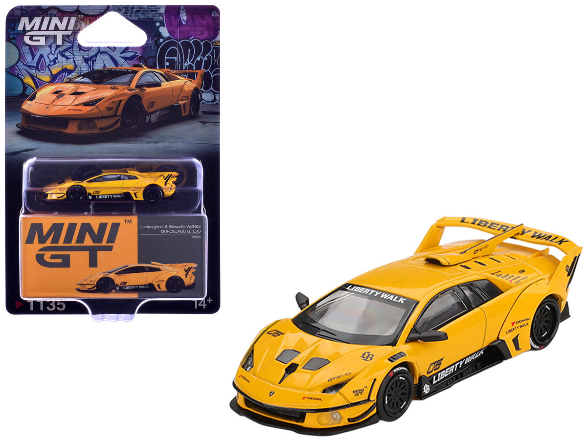 Lamborghini Murcielago GT EVO LB-Silhouette Works Yellow Limited Edition 1/64 Diecast Model Car by Mini GT LuxuryLifeWay Online Store