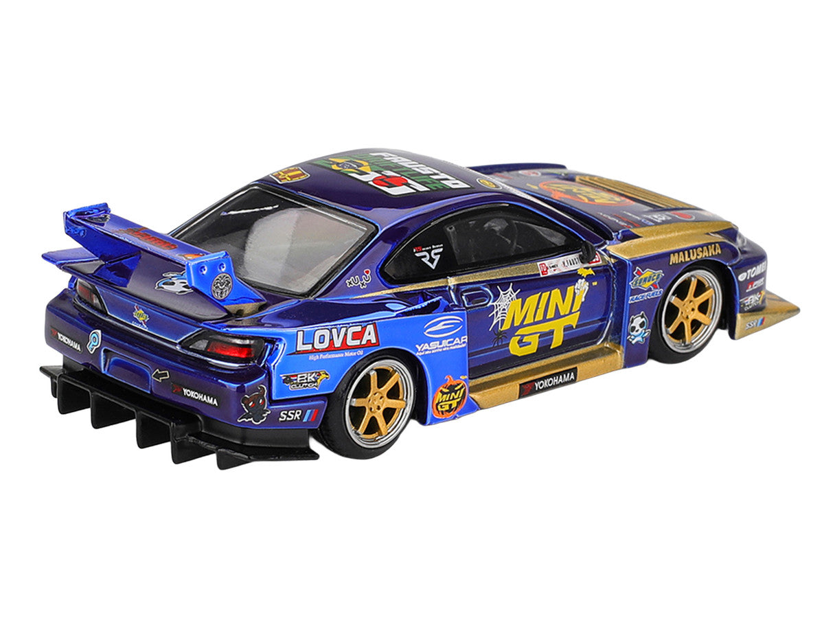 Nissan Silvia (S15) LB-Super Silhouette RHD (Right Hand Drive) #555 Yukio Fausto "Team MINI GT Liberty Walk" Halloween Special "Formula Drift Japan" (2025) Limited Edition 1/64 Diecast Model Car by Mini GT LuxuryLifeWay Online Store