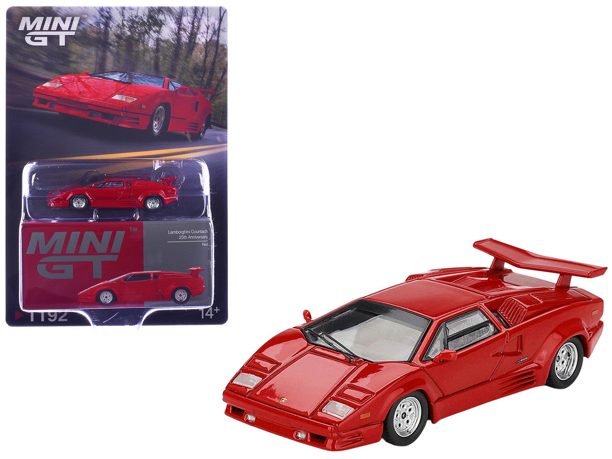 Lamborghini Countach "25th Anniversary" Red Limited Edition 1/64 Diecast Model Car by Mini GT LuxuryLifeWay Online Store
