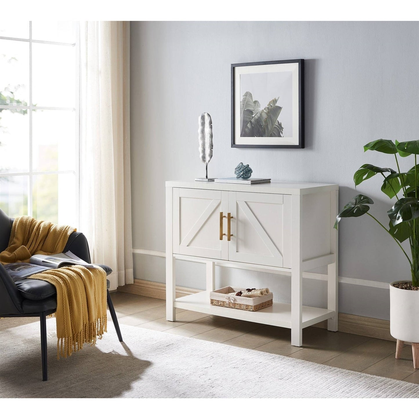 Modern 2 Drawer Wooden Storage Console Table White LuxuryLifeWay Online Store