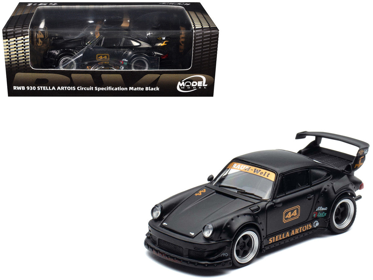 RWB 930 Circuit Specification #44 "Stella Artois" Matt Black 1/64 Diecast Model Car by Model Model LuxuryLifeWay Online Store