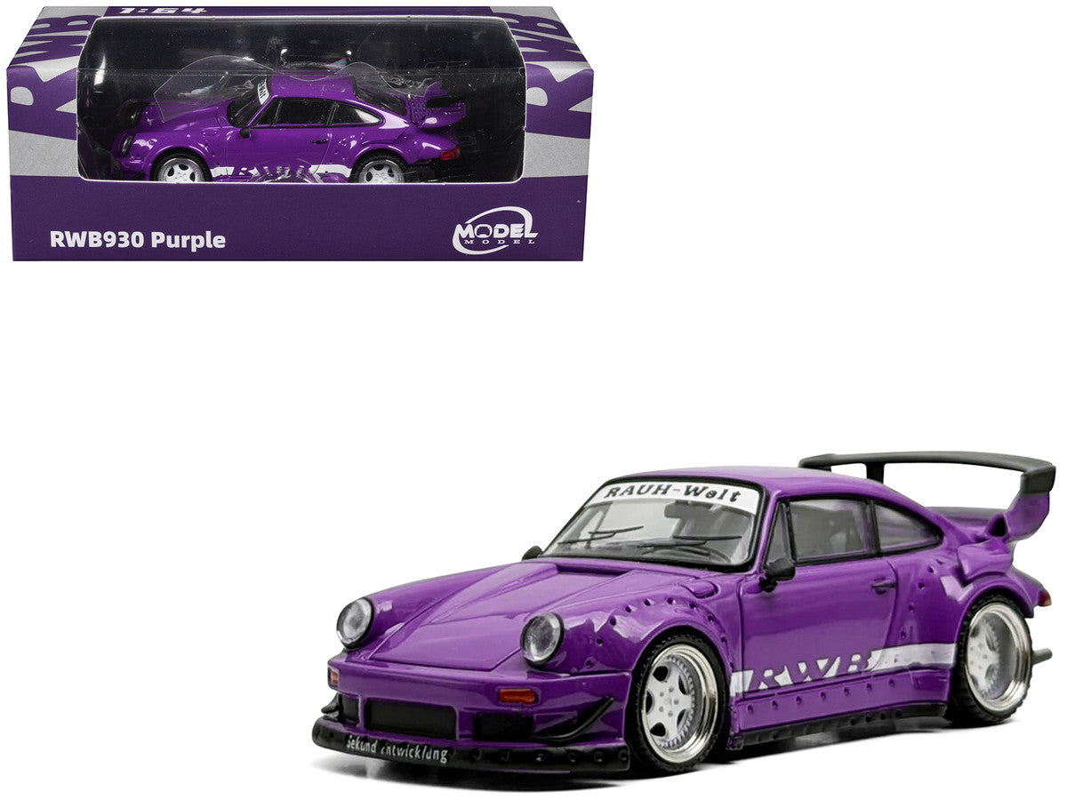 RWB 930 Purple with White Stripes 1/64 Diecast Model Car by Model Model LuxuryLifeWay Online Store
