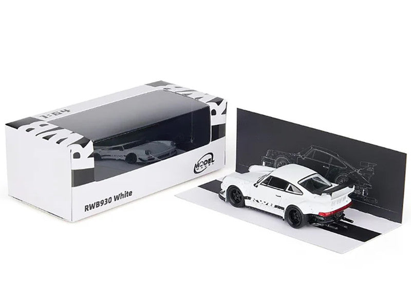 RWB 930 Matt White with Black Stripes 1/64 Diecast Model Car by Model Model LuxuryLifeWay Online Store