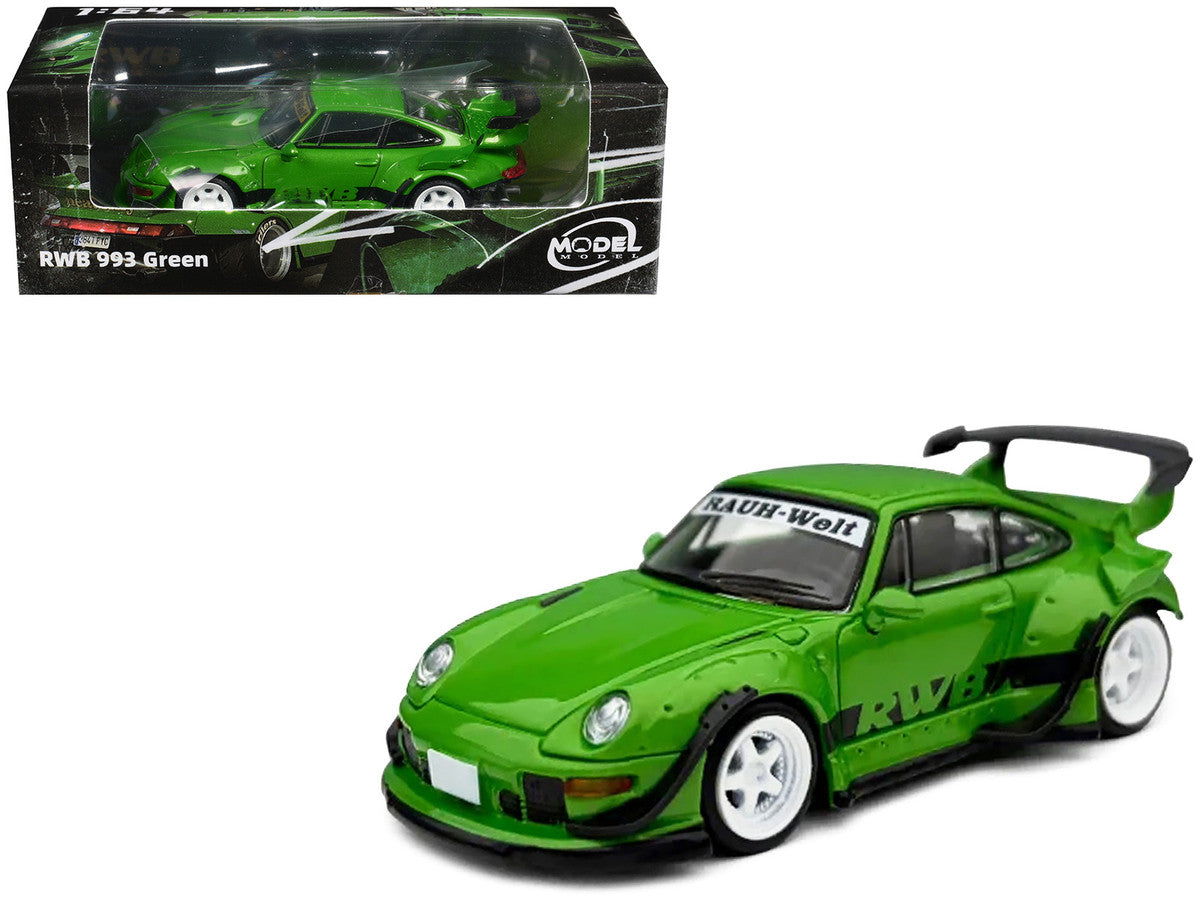 RWB 993 Green with Black Stripes 1/64 Diecast Model Car by Model Model LuxuryLifeWay Online Store