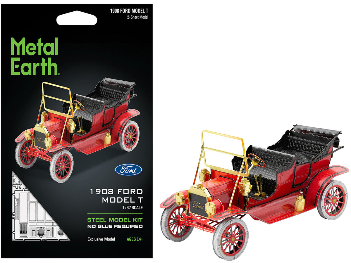 Model Kit 1908 Ford Model T Red (Moderate Difficulty) Steel Model by Metal Earth LuxuryLifeWay Online Store