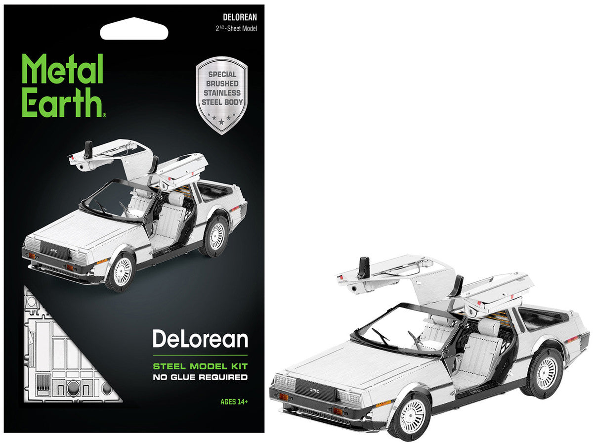 Model Kit DeLorean Brushed Metal (Moderate Difficulty) Steel Model by Metal Earth LuxuryLifeWay Online Store