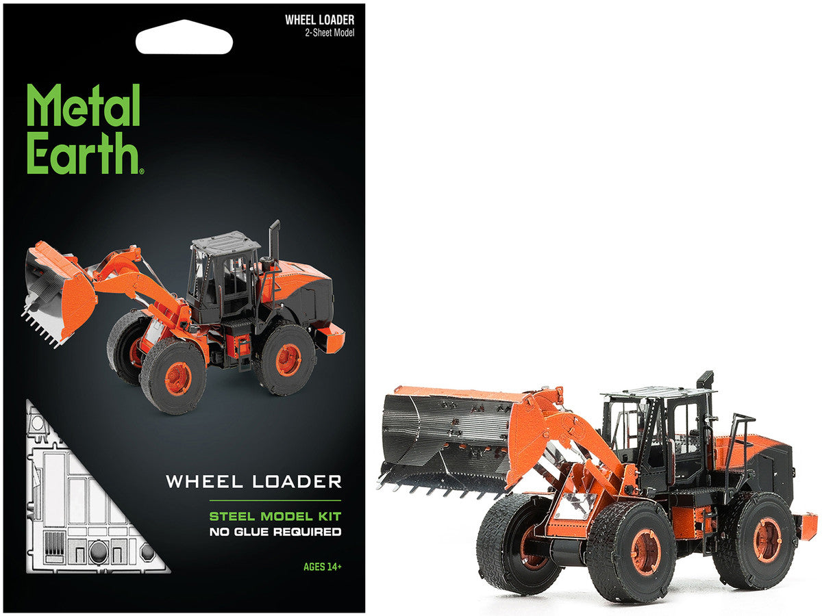Model Kit Wheel Loader Orange and Black (Challenging Difficulty) Steel Model by Metal Earth LuxuryLifeWay Online Store
