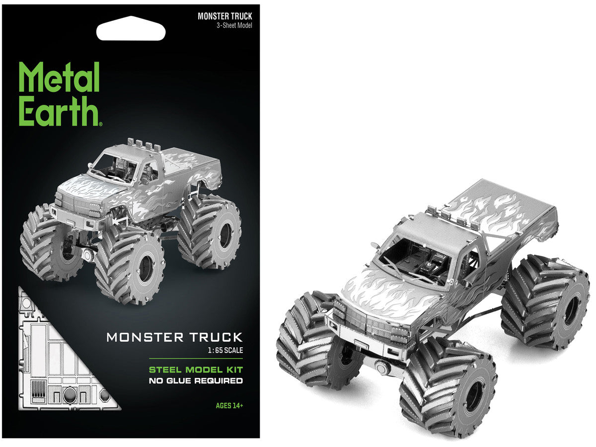 Model Kit Monster Truck with Flame Graphics (Moderate Difficulty) Steel Model by Metal Earth LuxuryLifeWay Online Store