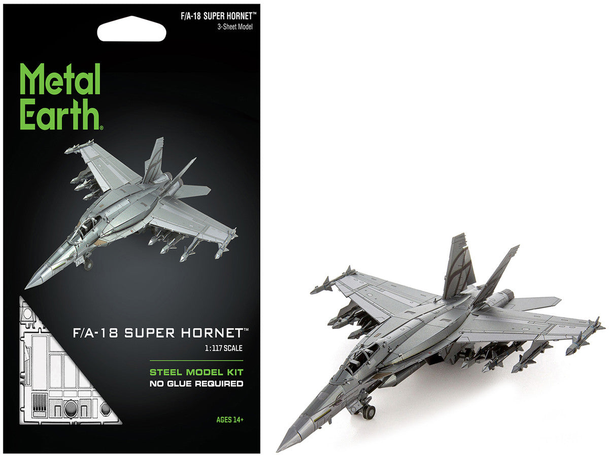 Model Kit Boeing F/A-18 Super Hornet Fighter Aircraft "United States Navy" (Moderate Difficulty) Steel Model by Metal Earth LuxuryLifeWay Online Store
