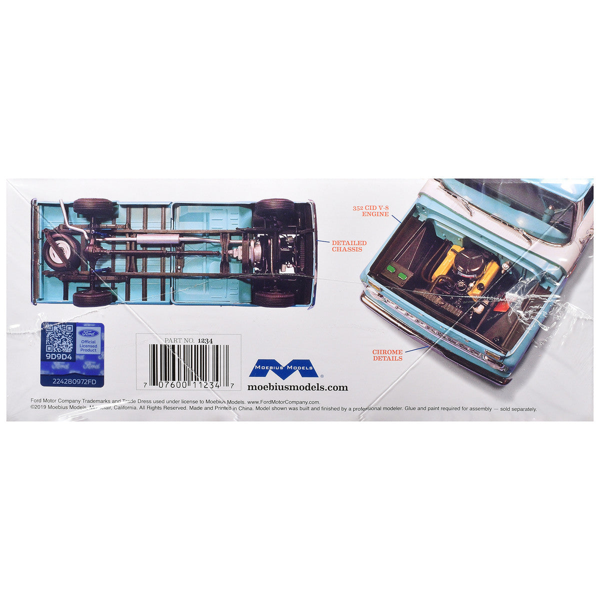 Skill 3 Model Kit 1965 Ford Custom Cab Styleside Pickup Truck 1/25 Scale Model by Moebius LuxuryLifeWay Online Store