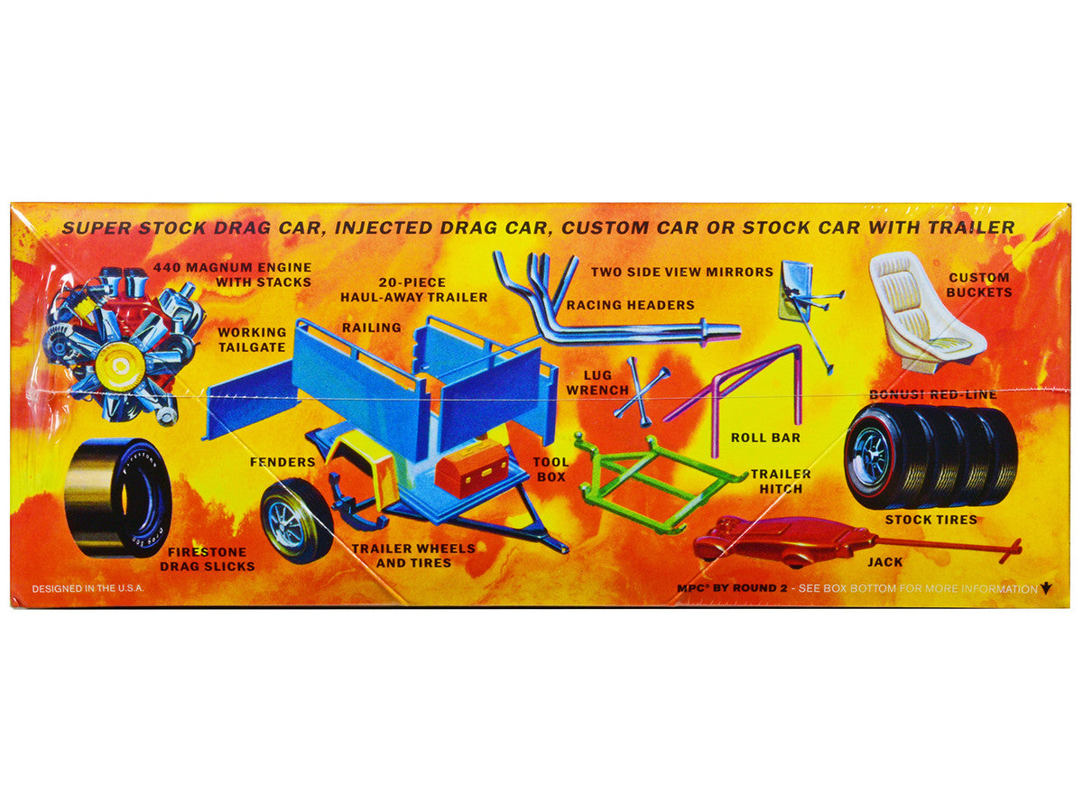 Skill 2 Model Kit 1968 Dodge Coronet Hardtop with Trailer 1/25 Scale Model by MPC LuxuryLifeWay Online Store