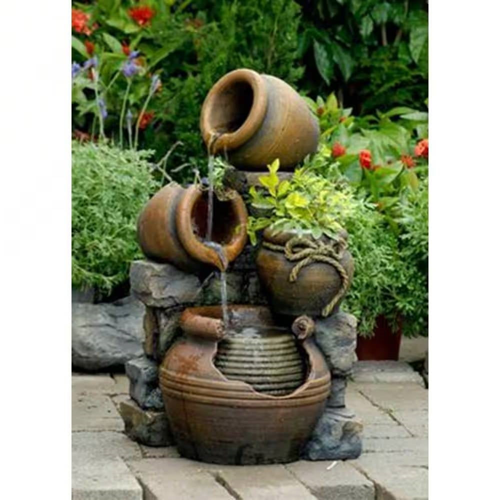 2-in-1 Outdoor Polyresin 15-Gallon Pouring Pots Water Fountain Planter LuxuryLifeWay Online Store