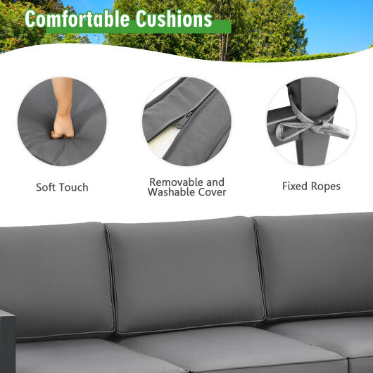 4 Pieces Outdoor Furniture Set for Backyard and Poolside-Gray LuxuryLifeWay Online Store