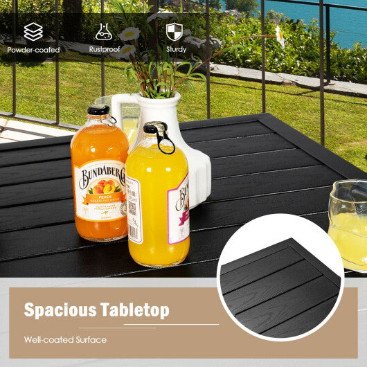 32 Inches Outdoor Steel Square Bar Table with Powder-Coated Tabletop LuxuryLifeWay Online Store