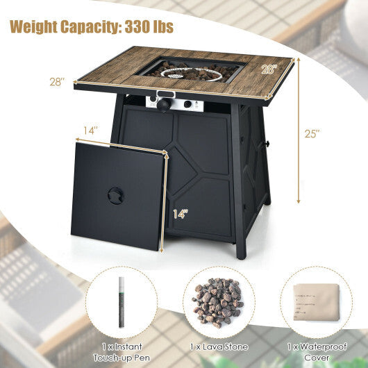 40 000 BTU 28 Inches Propane Gas Fire Pit Table With Cover LuxuryLifeWay Online Store