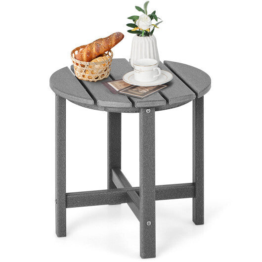 18 Inch Round Weather-Resistant Adirondack Side Table-Black LuxuryLifeWay Online Store