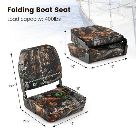 2-Piece Folding Boat Seat Set with Sponge Padding-Camouflage LuxuryLifeWay Online Store