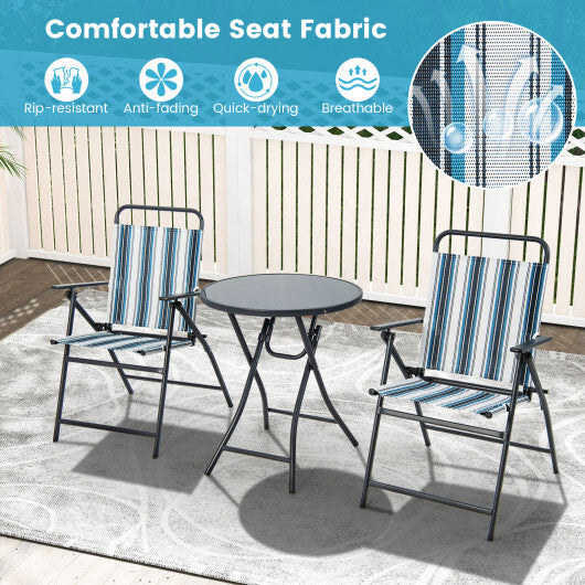3 Pieces Outdoor Folding Chair Set Portable Folding Chair Set LuxuryLifeWay Online Store