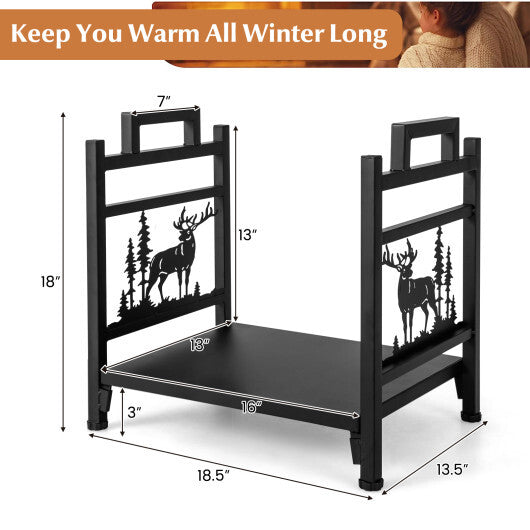 18.5 Inch Metal Firewood Rack with Dual Handles LuxuryLifeWay Online Store