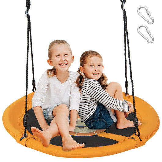 40 Inches Saucer Tree Swing Round with Adjustable Ropes and Carabiners-Green LuxuryLifeWay Online Store