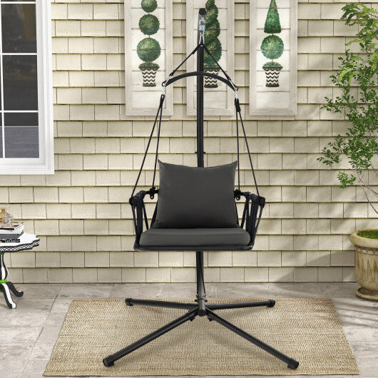 Hanging Swing Chair with Stand-Gray LuxuryLifeWay Online Store
