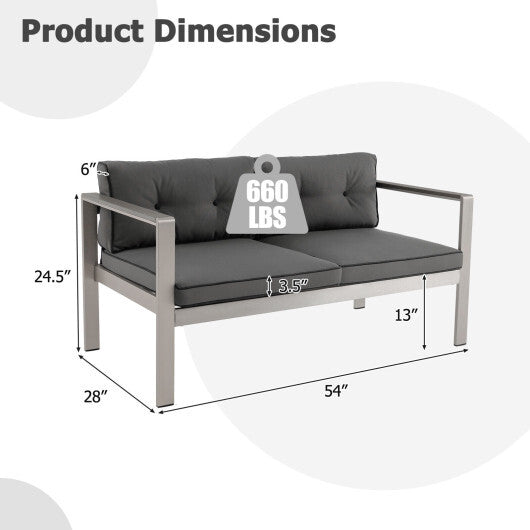 Contemporary 2-Person Sofa Chair with WPC Armrests for Balcony Backyard Porch LuxuryLifeWay Online Store