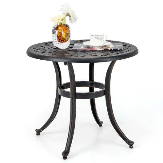 24 Inch Patio Side Table with Adjustable Footpads for Poolside Backyard Balcony-Rustic Brown LuxuryLifeWay Online Store