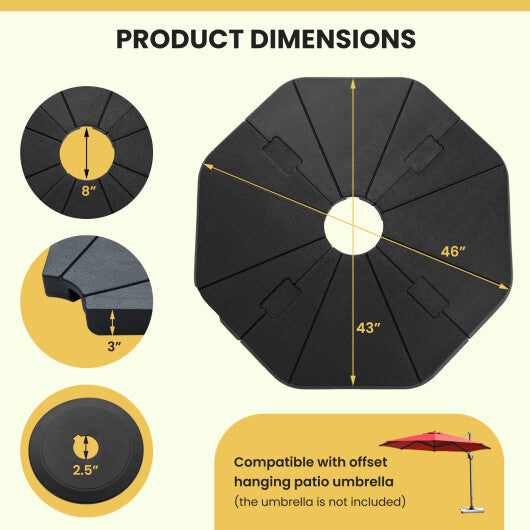 4-Piece Fillable Umbrella Base Stand for Garden Yard Poolside LuxuryLifeWay Online Store