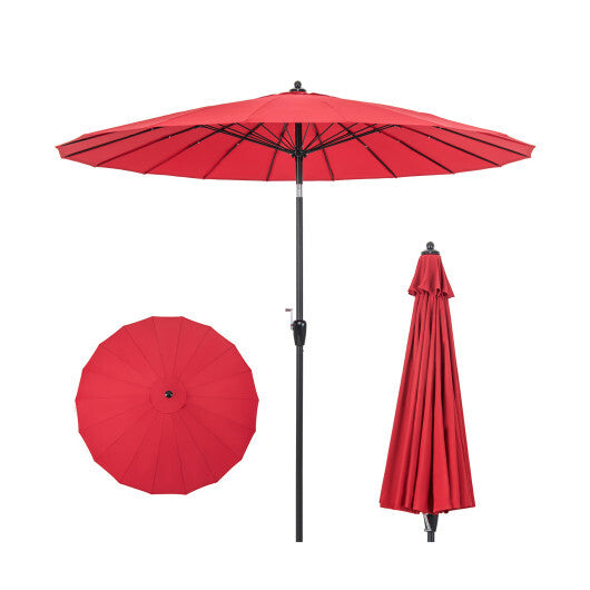 9 Feet Round Patio Umbrella with 18 Fiberglass Ribs-Wine LuxuryLifeWay Online Store
