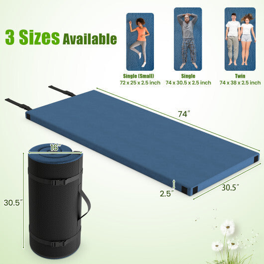 Foldable Camping Mattress with High density foam Cushion and Anti-slip Bottom-Navy LuxuryLifeWay Online Store