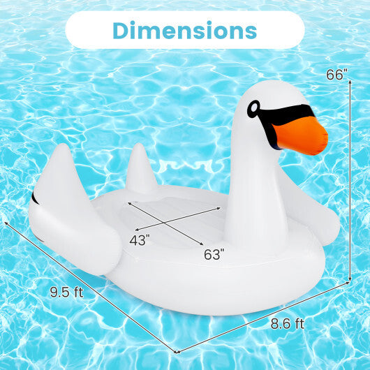 Giant Inflatable Swan Floating Island 4-Person Pool Float with 4 Cups Holders LuxuryLifeWay Online Store