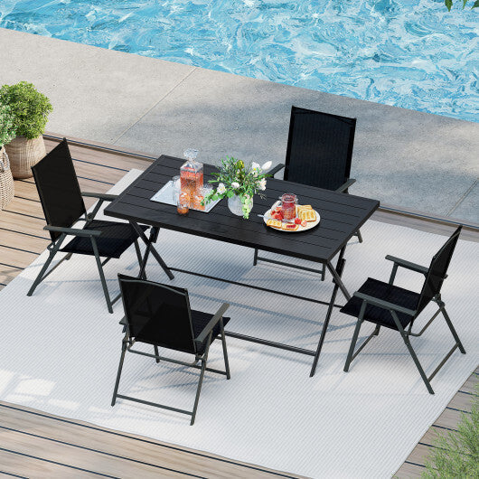 5-Piece Foldable Outdoor Dining Set for Backyard Garden Deck LuxuryLifeWay Online Store
