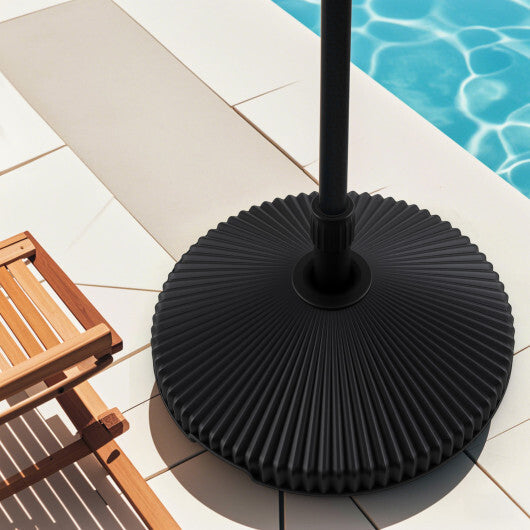 Water and Sand Filled Outdoor Umbrella Stand with Shell Texture and 3 Coupler Sizes-Black LuxuryLifeWay Online Store