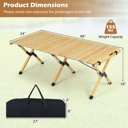 48 Inch Folding Camping Table with Carry Bag for Backyard-Natural LuxuryLifeWay Online Store