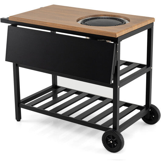 Outdoor Dining Cart with BBQ Grill and Folding Side Panel LuxuryLifeWay Online Store