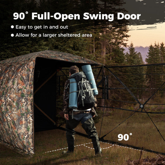 3-4 Person Hunting Blind 270 See-Through Pop-up Ground Blind with Full-Open Swing Door LuxuryLifeWay Online Store