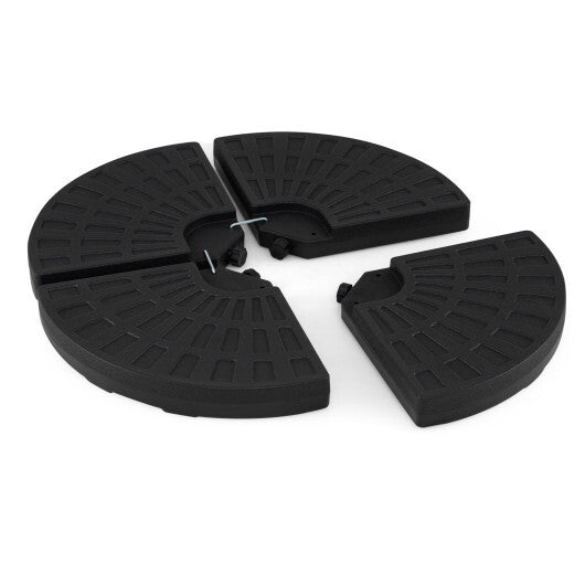 4-Piece Patio Market Umbrella Base 140 LBS Heavy-Duty with U-Locking Pins-Black LuxuryLifeWay Online Store