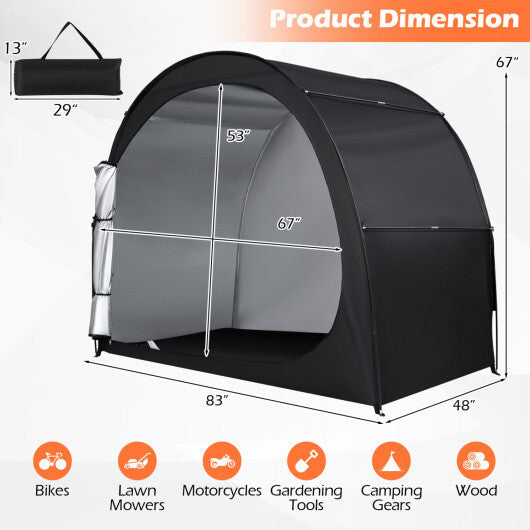 Bike Storage Tent Portable Bicycle Shed with Waterproof PU Coated Oxford Fabric-Black LuxuryLifeWay Online Store