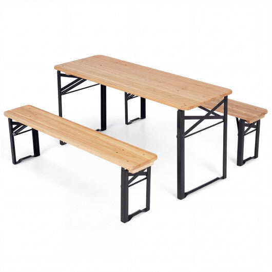 43.5 Inch Folding Kids Picnic Table & Bench Set No Assembly Wooden Toddler Table-Navy LuxuryLifeWay Online Store