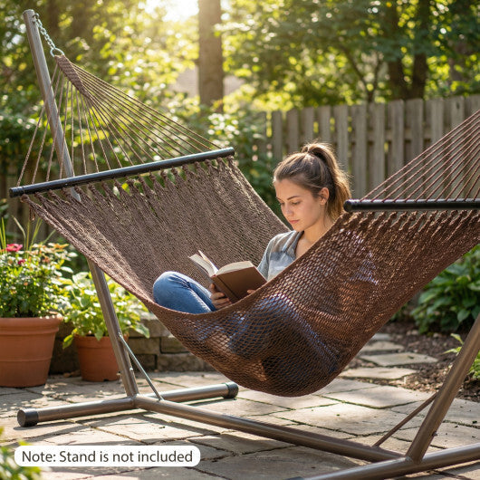 Caribbean Hammock with Spreader Bar for Patio Poolside-Khaki LuxuryLifeWay Online Store