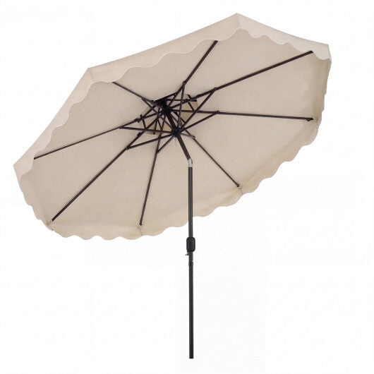 10 Feet Patio Umbrella with Push Button Tilt and Crank-Coffee LuxuryLifeWay Online Store