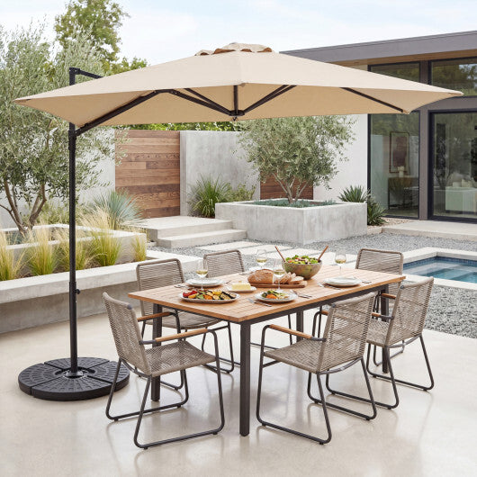 10 FT Cantilever Patio Umbrella with 360 Rotation for Garden-Tan LuxuryLifeWay Online Store