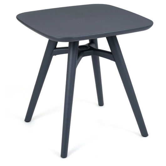 Square Outdoor Dining Table All-Weather Plastic Patio Bistro Table for 4-Gray LuxuryLifeWay Online Store