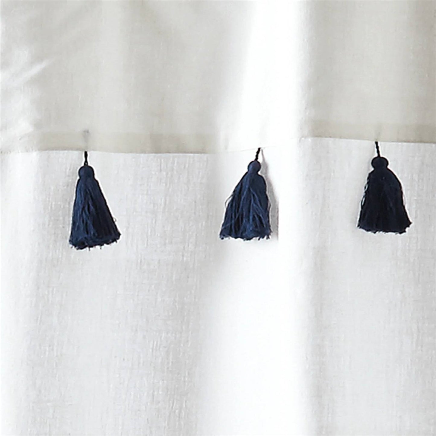 72-inch Navy and White Stripes Cotton Shower Curtain LuxuryLifeWay Online Store