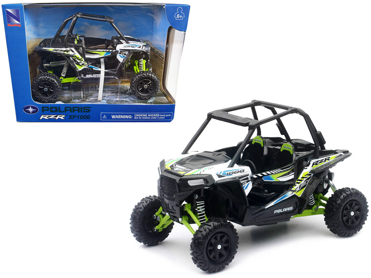 Polaris RZR XP 1000 Dune Buggy White Lightning and Bright Green 1/18 Diecast Model by New Ray LuxuryLifeWay Online Store