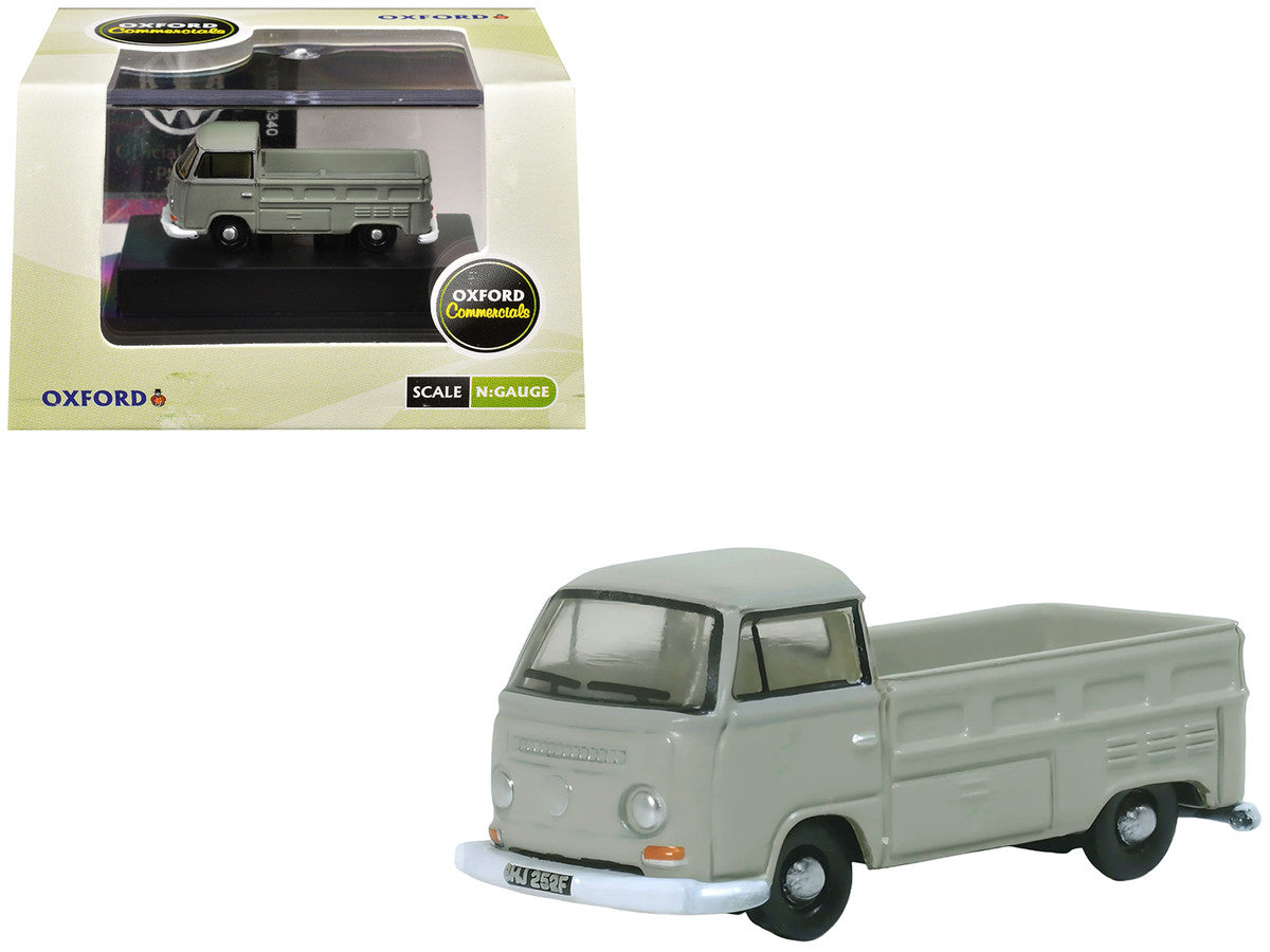 Volkswagen T2 Pickup Truck Light Gray 1/148 (N) Scale Diecast Model Car by Oxford Diecast LuxuryLifeWay Online Store