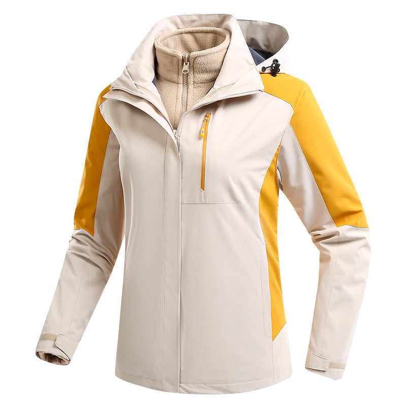 Three-in-one Waterproof Fleece-lined Thick Jacket CJD